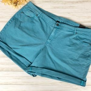 Lane Bryant Turquoise Blue Denim Girlfriend Shorts